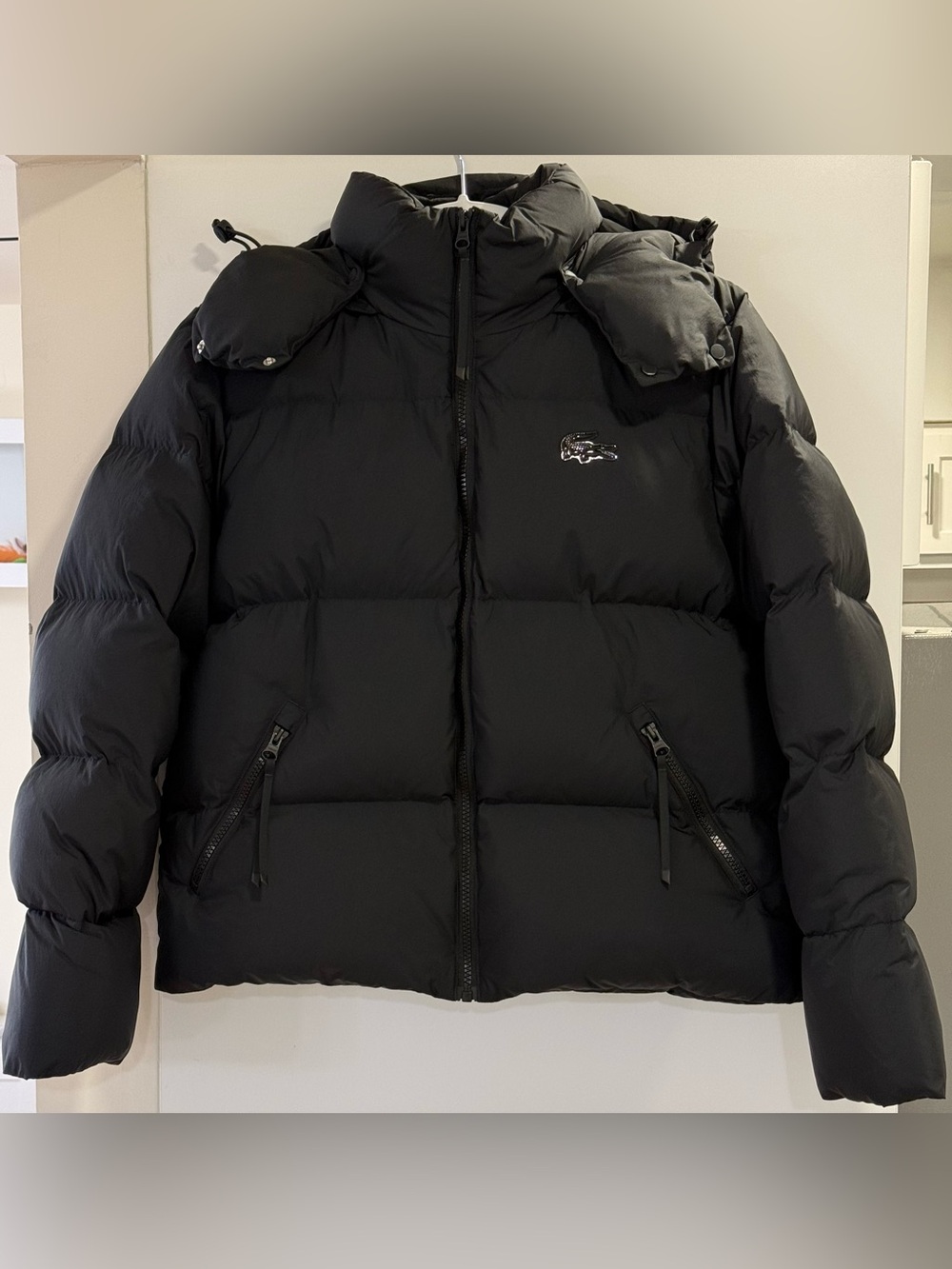 LACOSTE Women's Relaxed Fit Hooded Down Jacket - Picture 4 of 12